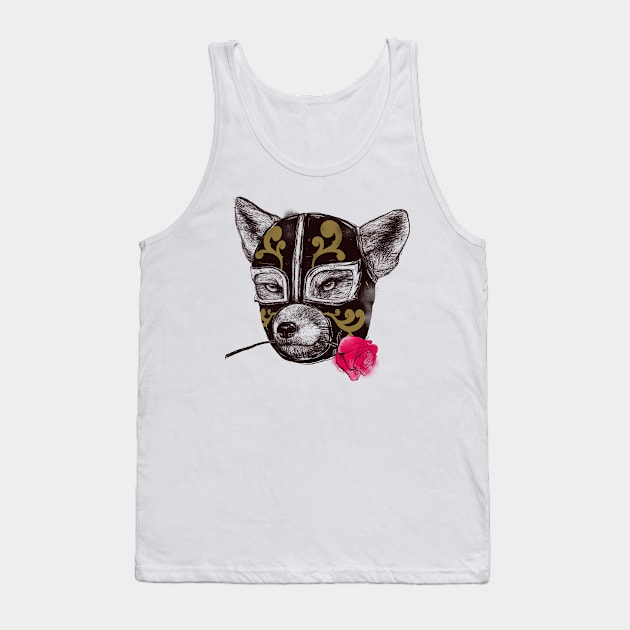 The mask of Zorro Luchador Tank Top by Madkobra